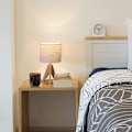 Miniatyrbilde 4 av 5: Nattbordslampe, stativbordlampe, tre med lampeskjerm i lin, liten nattbordslampe for barnerom, soverom, barnerom, sidebord, lesing