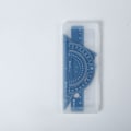 Miniatyrbillede 5 af 5: (Blå) Regle Vinkelmåler, Vinkel, med opbevaringsetui, regelsæt matematiske aluminiumslegering, Mathist papirvarer