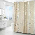 Miniatyrbillede 1 af 5: (Beige) Simpel Sølv Marmoreret Curt Gardiner - 180x180cm ,, Maskinvaskbart polyester bruseforhæng med nedre søm og 12 kroge, Badeværelse Badekar Cur