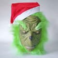 Grønn håret monster Grinch maske hodeplagg spøk rekvisitter cosplay