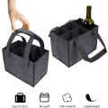 Miniatyrbillede 5 af 5: Filtet Flaskepose til 6 Flasker, Filtet Flaskeholder, Flaskekurv med Separat Skillevæg til 6 Flasker, Vinflaskeholder, Ølholder Perfekt til Picnic
