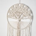 Miniatyrbillede 2 af 4: Sunrain Livets Træ Stor Drømmfang, Væghængt Drømmfang med Boho Vævet Fjer Blad Drømmfangere til Hjem Babyværelse Soveværelse Børneværelse