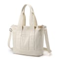 Miniatyrbillede 3 af 3: Totebag med flere lommer med lynlås, håndlavet japansk canvas håndtaske med rum