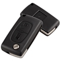 Miniatyrbillede 2 af 5: 2 knapper nøgleskal kompatibel med CE0523 folde-flip nøgle til Peugeot 207 307 308 407 408 3008 5008 Citroen C2 C3 C4 C5 C6 C8 (2 knapper, CE0523)