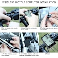 Miniatyrbillede 5 af 5: （7,8 x 5 cm, blåt lys）Trådløs LCD-cykelcomputer Vandtæt skridttæller Hastighedsmåler Automatisk hukommelse Temperaturmåling