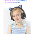 Pikkukuva 3 / 5: Bluetooth-lasten kuulokkeet HD-mikrofonilla/LED-valoilla (musta), 85 dB:n äänenvoimakkuudella rajoitetut lasten kuulokkeet, stereokuulokkeet lapsille älypuhelimeen, iP