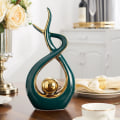 Miniatyrbild 5 av 5: Hemdekor Modern Abstrakt Konst Keramisk Staty, Dekoration för Vardagsrum, Soffbord Centerpiece - Bra Presentidé 12,2\" Hög (Grön, Stor)