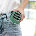Miniatyrbillede 5 af 5: Genopladelig USB grøn lomme mini lille hængende ventilator hængende bølge doven bærbar sports lydløs ventilator
