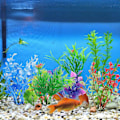 Miniatyrbilde 5 av 5: 10 stk akvariefisk tank planter, liten fisk tank plast simulering vann planter dekorative fisk tank akvarium liten dam dekorasjon av falske flo