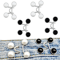Miniatyrbild 1 av 5: 6-pack pärljeans knappar, justerbart spänne, ingen sömnad, tryckknappar för jeans, byxor, klänningar.