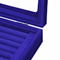 Miniatyrbillede 2 af 5: Slots Fløjls Glas Ringe Øreringe Smykker Display Opbevaringsboks Holder Organiser Bakke Etui