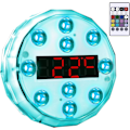 Miniatyrbillede 1 af 5: LED-dam- og poolbelysning med timer, termometer og 16 farver til badekar, akvarium, havevase (1 stk.)
