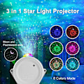 Miniatyrbilde 3 av 4: Stjerneprojektor, Galakseprojektor med Måne og Nebula, Måneskinn med Stjerner og Skyer, Stjerneprojektor for Soverom, Batteridrevet Nattelys for
