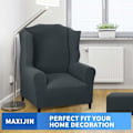 Miniatyrbild 2 av 5: Elastiskt fåtöljöverdrag med öron 1 del Jacquard Soffskydd Soffa Sofföverdrag Fåtölj Stor