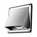 Miniatyrbillede 1 af 5: 100 mm ventilationsrist i rustfrit stål med gitter og hætte