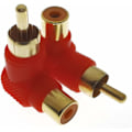 Miniatyrbillede 3 af 5: 8 stk. forgyldte stikforbindelser guld RCA han med hun RCA, vinkeladaptere til 90 grader (4 farver)