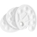 Miniatyrbillede 1 af 4: 3 stk. Hvid Oval Plast Malingspalette
