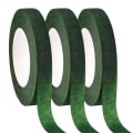 Miniatyrbillede 1 af 5: 3 ruller blomstertape, 12 mm bred blomstertape, 98,4 fod/rulle mørkegrøn blomstertape