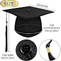 Miniatyrbillede 2 af 5: Unisex Graduation Hat, Justerbar Gradueringshue Graduation Cap til Graduation University High School Bachelor Hat