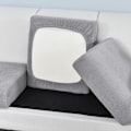 Miniatyrbillede 2 af 5: Grå Høj Elastisk Sofa Sædebetræk Stue Sofa Sædebetræk Blød Skridsikker Møbelbetræk Med Elastisk Bund