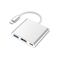 Pikkukuva 1 / 4: Type-C - HDMI + USB HD -kaapeli kaapeli-asema kaapelinmuunnin 3 in 1 4K