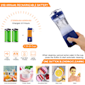 Miniatyrbillede 2 af 5: Blå bærbar mini blender, personlig størrelse elektrisk frugtblender USB genopladelig elektrisk frugtblender juicere babyrejse 380ml, 6 blade blender