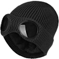 Miniatyrbilde 1 av 4: Unisex Goggle Beanie Strikket Vinter Chunky Beanie Hat(svart)
