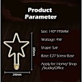 Miniatyrbillede 2 af 5: 4W E27 Kreative LED-pærer Dekorative Stjerneformet Varmt Hvidt Filament Pære 2700K AC 220V Strålevinkel 360 ​​Lys