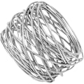 Miniatyrbilde 4 av 5: Gullfarget rund serviettringholder i mesh (sølv, 6 stk.), egnet for daglige bordfester, et sett med 12 stk.