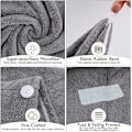 Miniatyrbild 2 av 5: 3-pack superabsorberande mikrofiberhanddukar för hårtorkning med knappar (grå, rosa, blå) 70*25cm