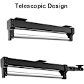 Miniatyrbillede 3 af 5: 1 stk. Udtrækkelig tøjstang til at trække bøjler ud - Justerbar teleskopstang (292mm, sort)