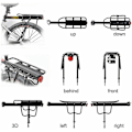 Miniatyrbillede 2 af 5: 110Lb Kapacitet Næsten Universal Justerbar Cykel Bagagebærer Cykeludstyr Stativ Fodlager Cykelbærer Stativer Med Reflekterende Logo