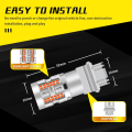 Miniatyrbilde 4 av 5: Rød-2stk 3157 P27/7W T25 Bil LED-pærer LED-bremselys Baklys Bakre Tåkelys Høydepunkt 66SMD LED-brikke DC12v-24v-