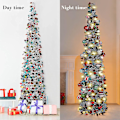 Miniatyrbilde 4 av 4: Pop Up Juletrær med Lys - Sammenleggbar Fargerik Glitter Kunstig Juletrær Pynt til Hjem, Fest, Innendørs, Utendørs