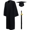 Miniatyrbilde 1 av 5: Gradueringskjole og -hatt for voksne XL 2023 sort unisex gradueringssett