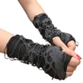 Dam Punk Fingerless Handskar Cosplay Ripped Handskar för Halloween Maskeradfest 1 Par