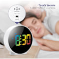 Miniatyrbild 4 av 5: Nyaste Digitala Väckarklockan - Färgglad Böjd LED-Display, Snooze, 4-nivås Ljusstyrka & 2 Alarm för Tunga Sovare & Barn