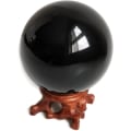 Miniatyrbilde 2 av 5: Obsidian krystallkuler for Feng Shui-kuler, meditasjon, krystallhealing, spådomskuler, hjemmedekorasjon