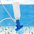 Miniatyrbild 2 av 5: Bärbar pool dammsugare kit, Mini pool dammsugare pool rengöringstillbehör med 5-sektions stång 2 nätpåsar