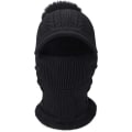 Miniatyrbilde 3 av 5: 3 i 1 lue og skjerfsett for kvinner, vinterstrikket lue med visir og avtakbar maske, strikket sykkel- og skihue for kvinner (svart)
