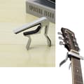 1 st (silver, ca 8,5*8 cm) Universal krom capo, kompatibel med akustiska, klassiska, elektriska och basgitarrer