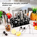 Miniatyrbillede 5 af 5: Cocktail Shaker Sæt, 23-delt Boston Rustfrit Stål Bartender Kit med Akryl Stativ  Cocktail Opskrifter Hæfte, Professionelle Bar Værktøjer til Drik Mi