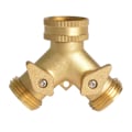 Miniatyrbillede 1 af 5: Havevandsslangefordeler 2-vejs - Heavy Duty Solid Messing Slange Y-fordeler, Slangehanefordeler, 3/4 Tommer Messing Slange Adapter Konnektor Afspærringsventil