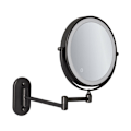 Miniatyrbillede 1 af 2: LED forstørrelse til 8'' vægspejl, genopladeligt via USB med 1x/5x, sort