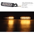 Miniatyrbillede 3 af 5: 4 STK Strobe Sidemarkeringslys, 6 LED Fareadvarselslysbjælke, Gul Nedbrydningsblink, Nødblink, Vandtæt 12V 24V Universal til Ca