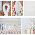 Miniatyrbild 5 av 5: Färglada Hammock för Vuxna, Bohemisk Macrame 2-Personers Stickad Hammock med Anti-Rullbalansbalk, Bärbara Hammockar Lämpliga för Inomhus och Utomhus