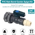 Miniatyrbillede 4 af 5: PVC vandtank tilslutning PVC regnvandstønde hane 3/4 tomme med skotforbindelse og slangeadapter