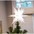 Miniatyrbilde 1 av 5: 14\" LED Moravian Star Tree Topper - Lysende hvit juletre stjernetopp - (Hvit LED)