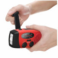 Miniatyrbilde 3 av 4: 2000 mAh bærbar solradio, håndsveiv selvforsynt AM/FM/NOAA-radio, værradio nødutstyr med 1-LED lommelykt og telefonlader for