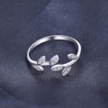 Miniatyrbild 4 av 5: (Silver) S925 Silver Oliv Gren Gren - Blad Öppen Ring - Sterling Silver Förlovningsring